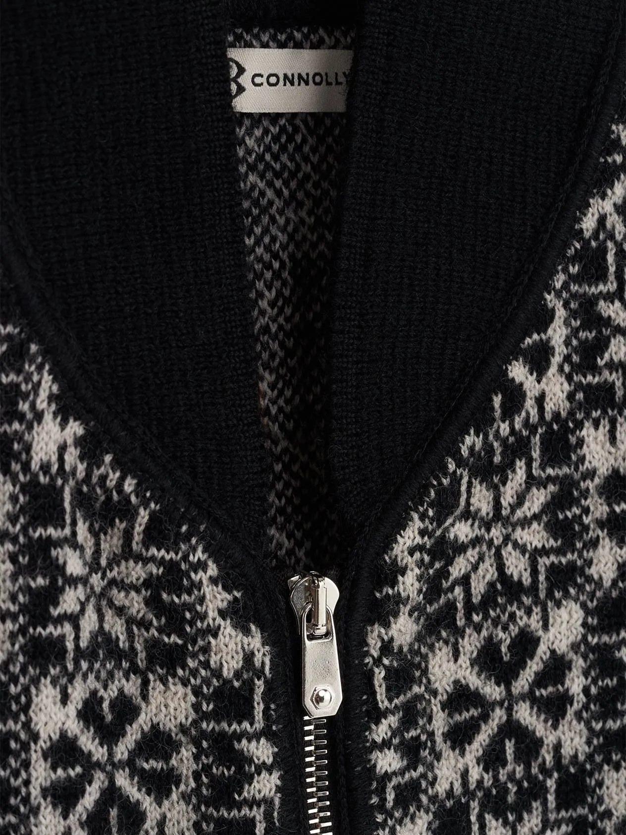 Black & Natural Folk Car Vest