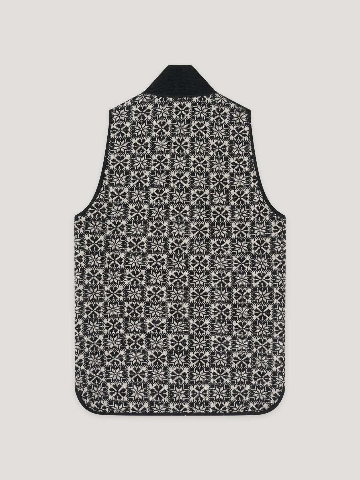 Black & Natural Folk Car Vest