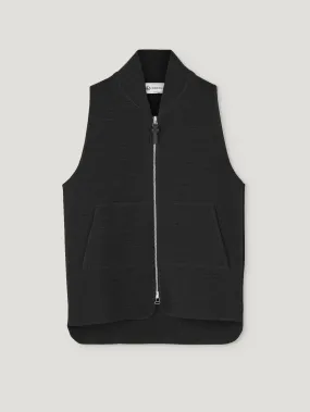 Black Wool Drop Back Car Vest