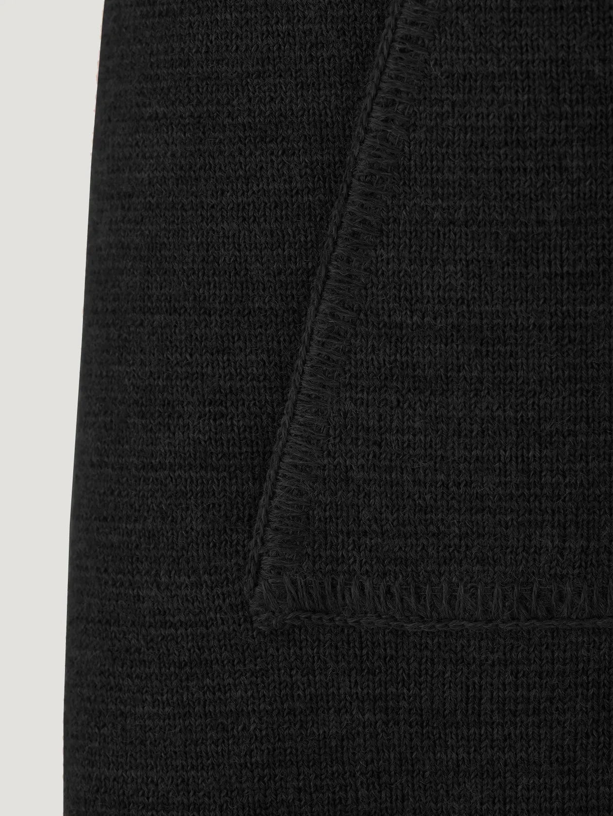 Black Wool Drop Back Car Vest