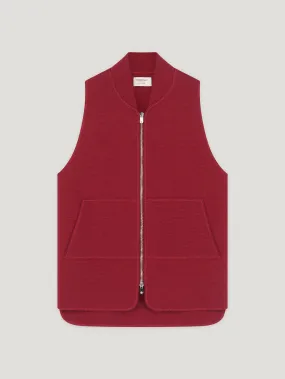 Dark Red Wool Drop Back Car Vest