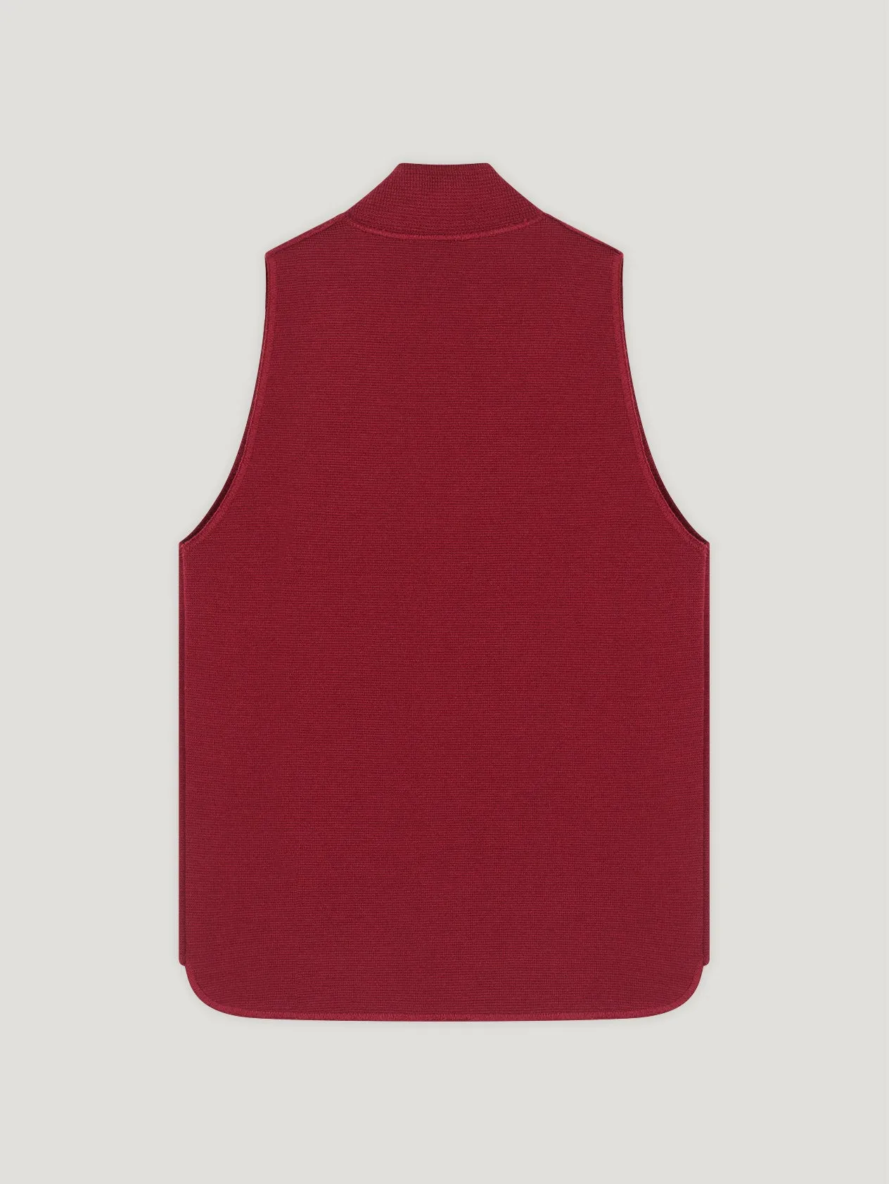 Dark Red Wool Drop Back Car Vest