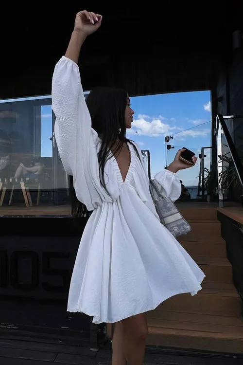 Feeling So Sweet V-neck Long Sleeve Mini Dress - 7 Colors