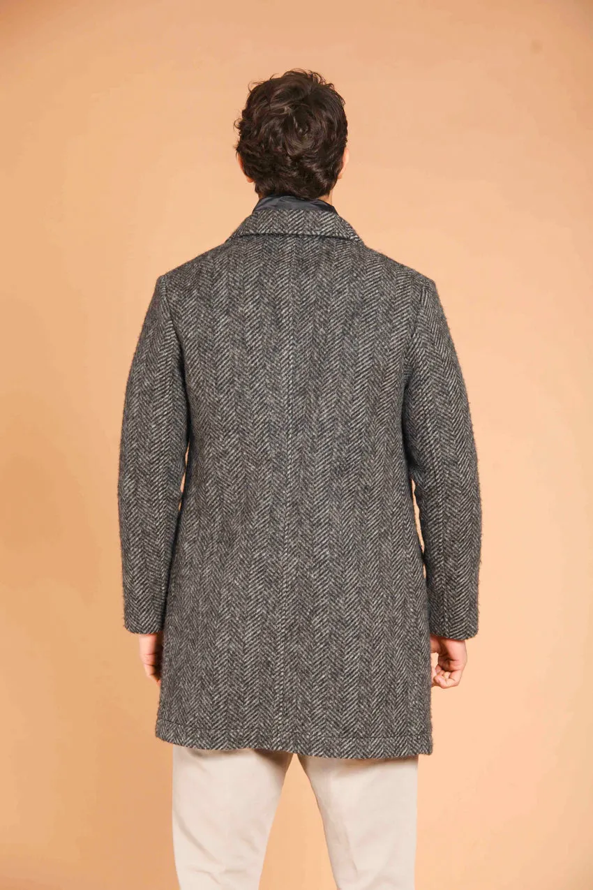 Los Angeles men's cloth coat in cotton wool-effect resca pattern regular fit