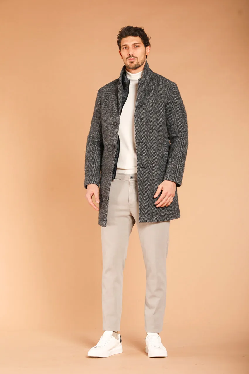 Los Angeles men's cloth coat in cotton wool-effect resca pattern regular fit