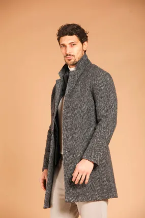 Los Angeles men's cloth coat in cotton wool-effect resca pattern regular fit