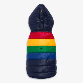 Pet puffer jacket in stripe