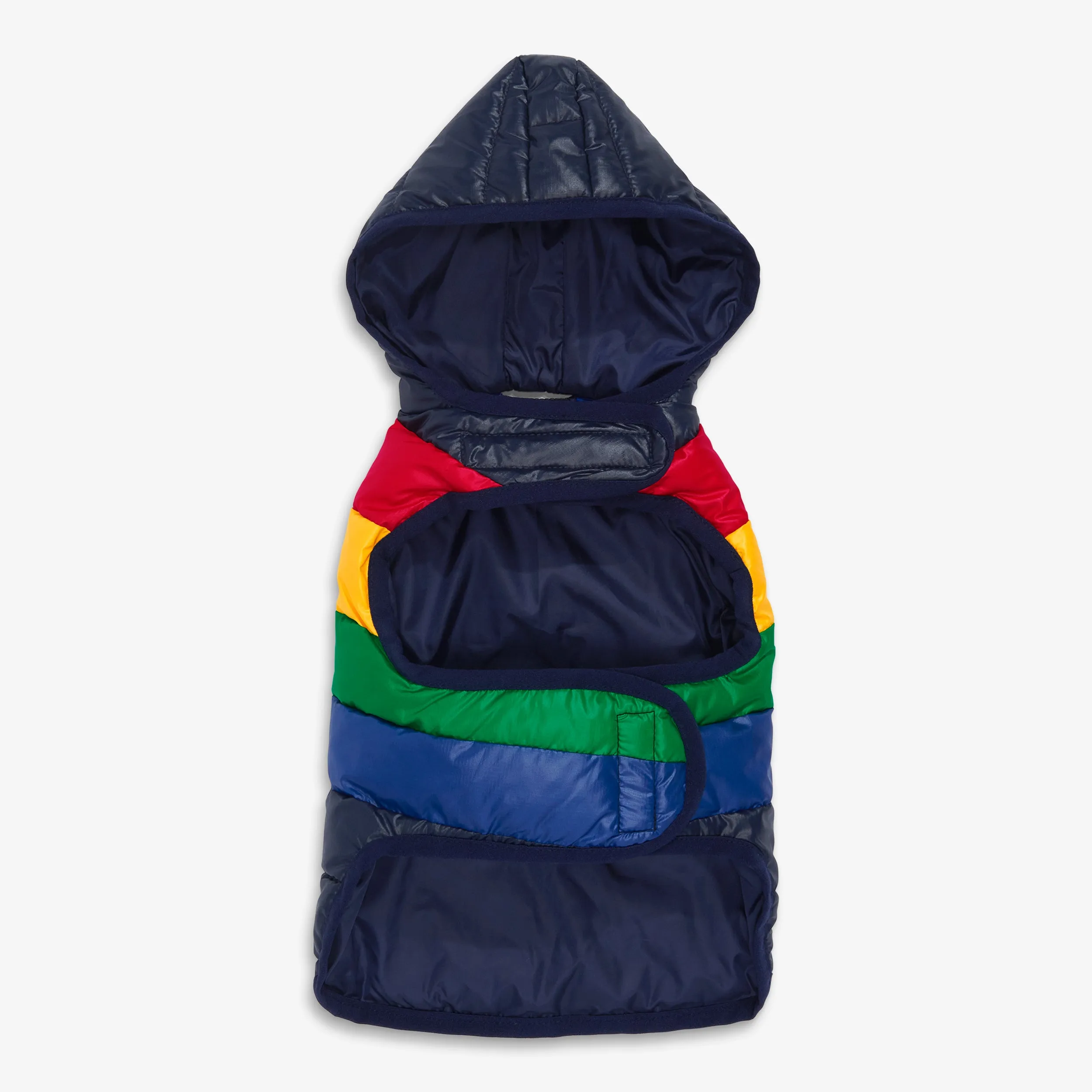 Pet puffer jacket in stripe
