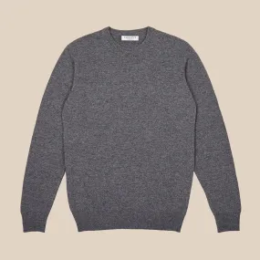 Superfine lambswool crew neck in grey mélange