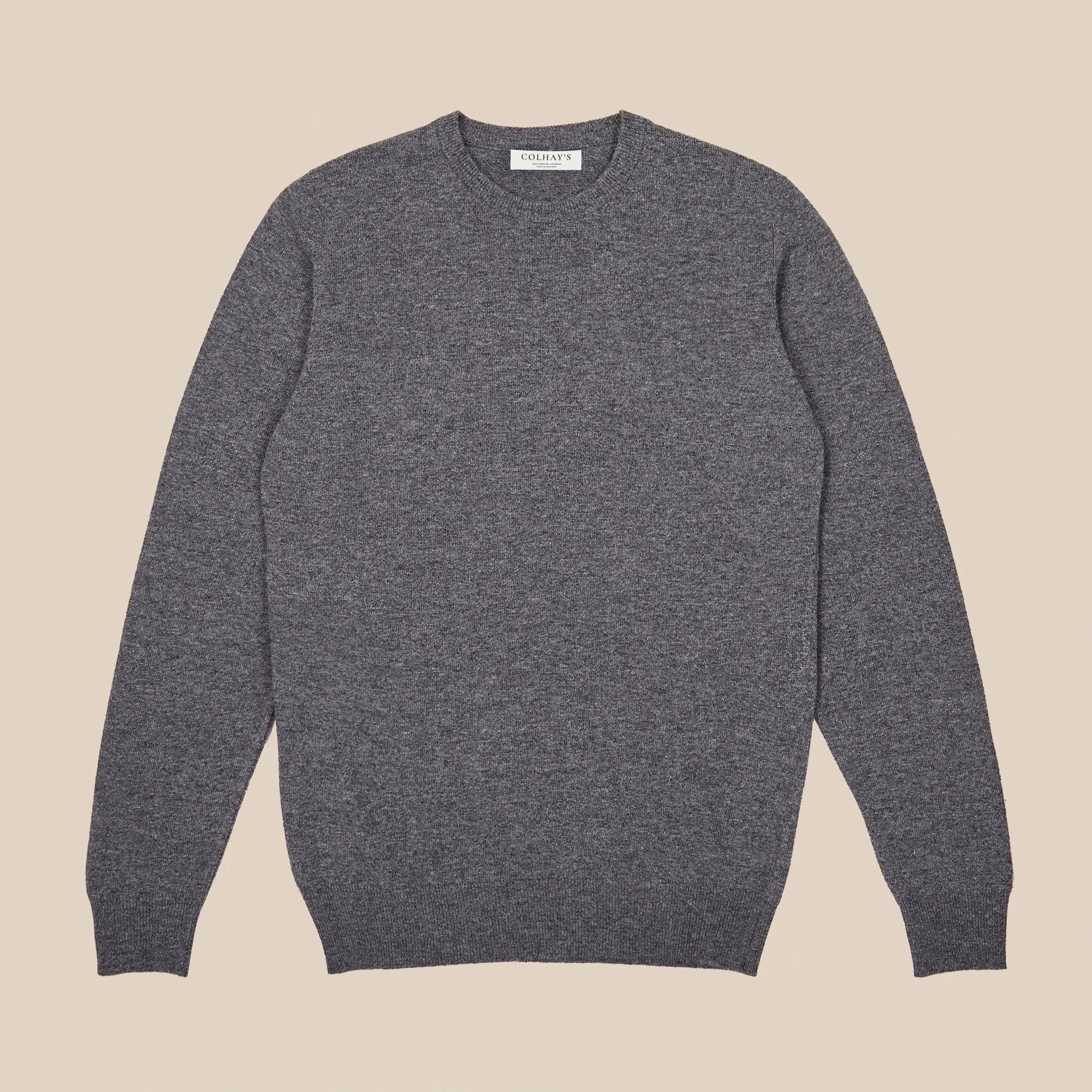 Superfine lambswool crew neck in grey mélange