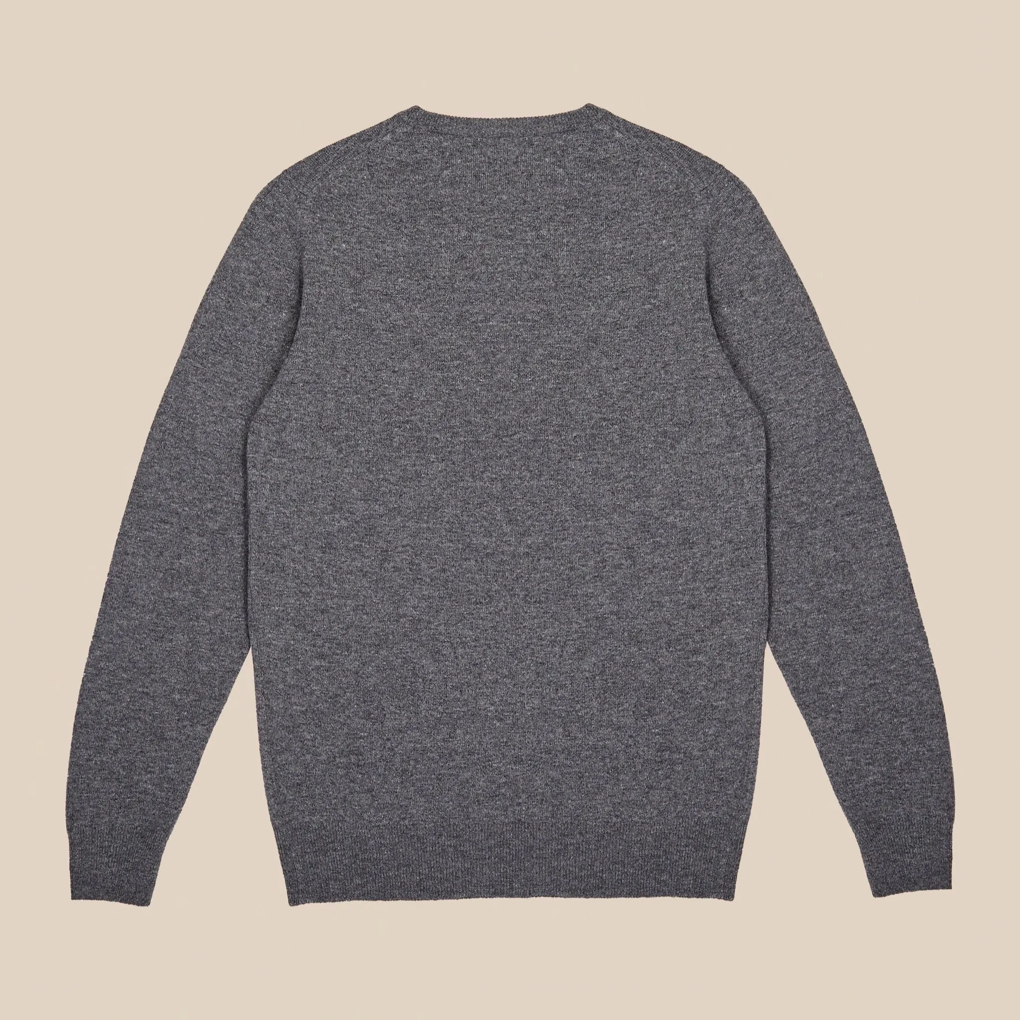 Superfine lambswool crew neck in grey mélange