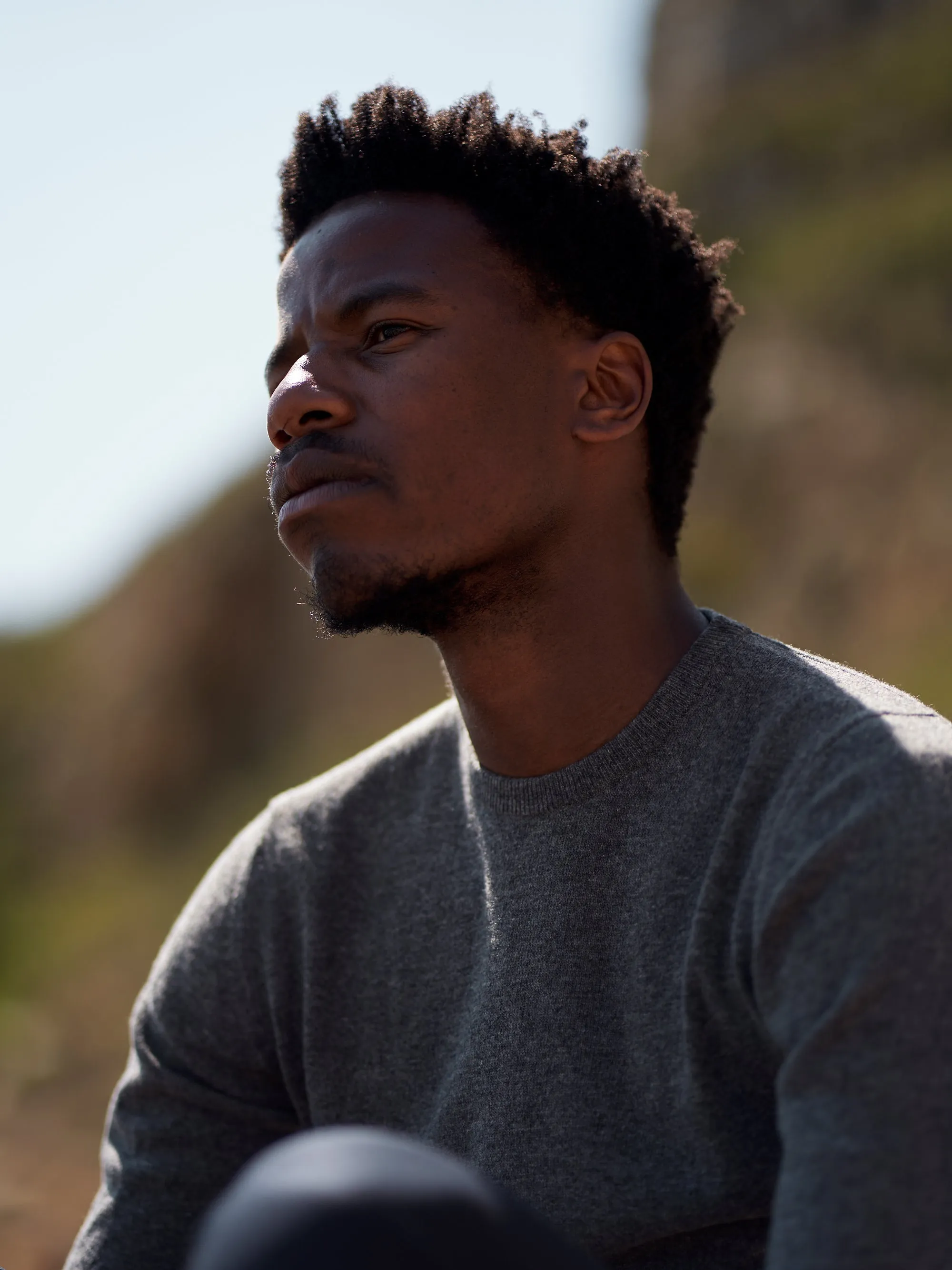 Superfine lambswool crew neck in grey mélange