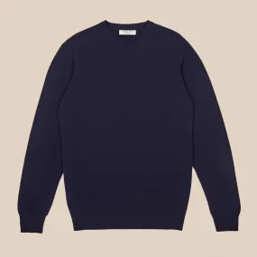 Superfine lambswool crew neck in navy