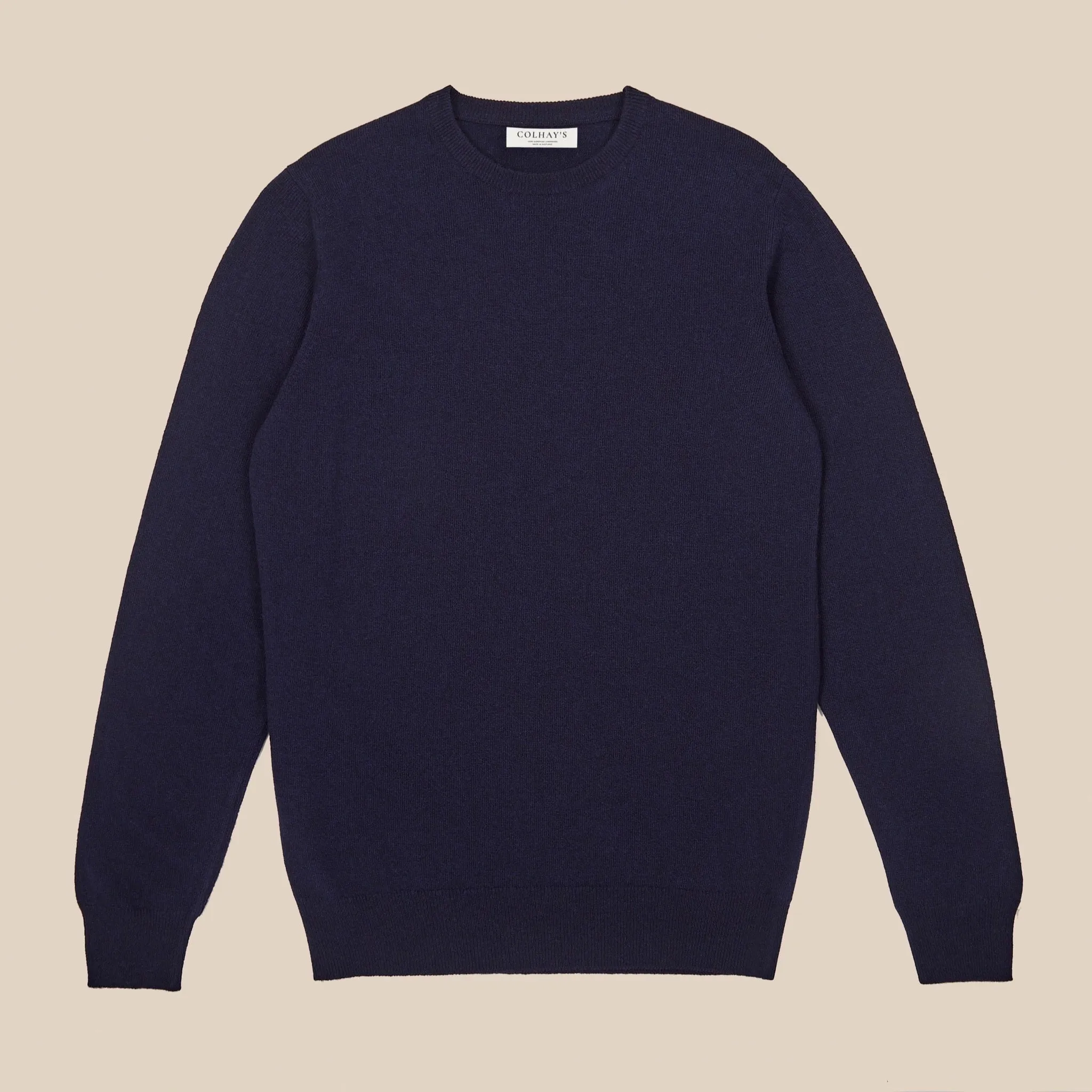 Superfine lambswool crew neck in navy