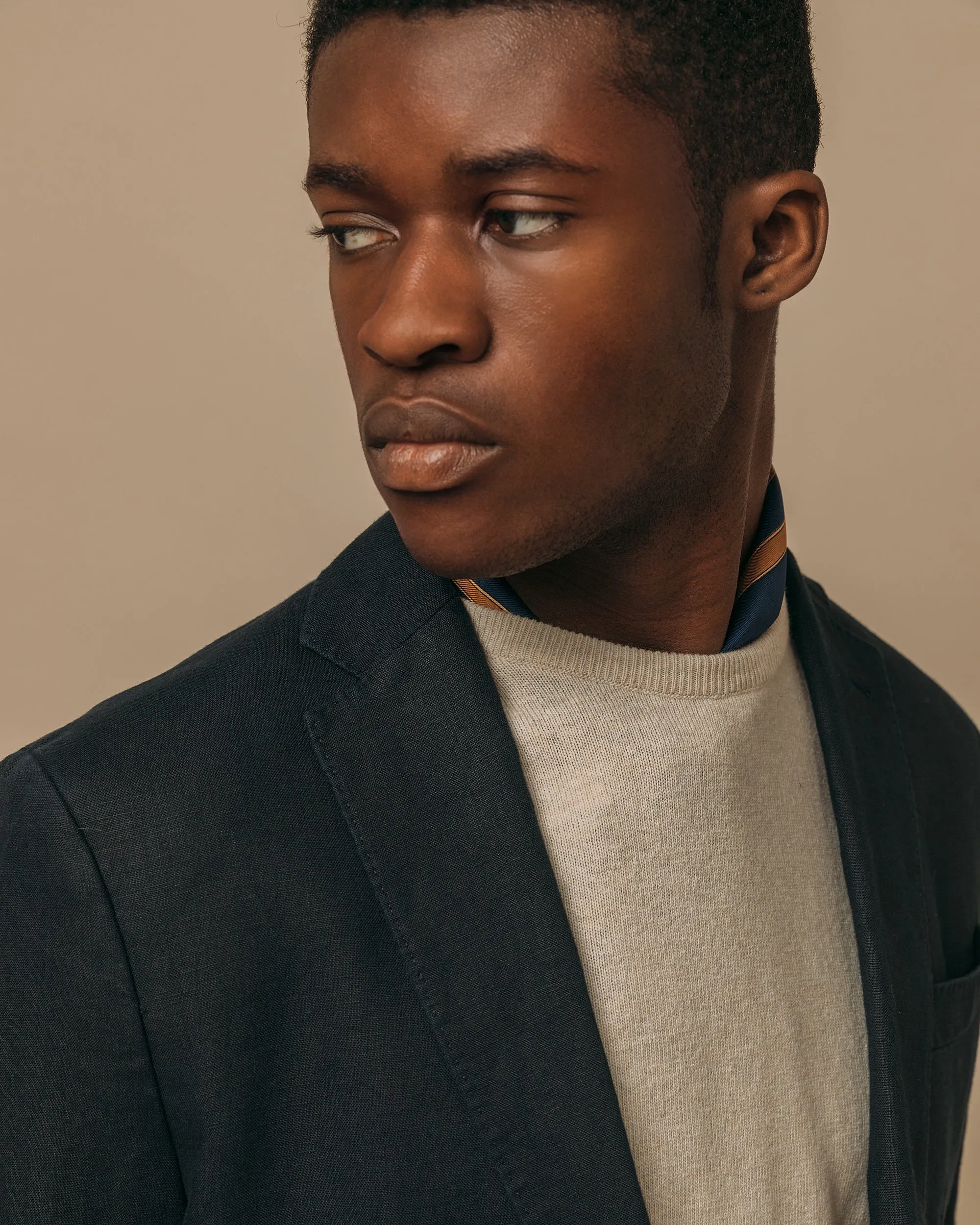 Superfine lambswool crew neck in oatmeal