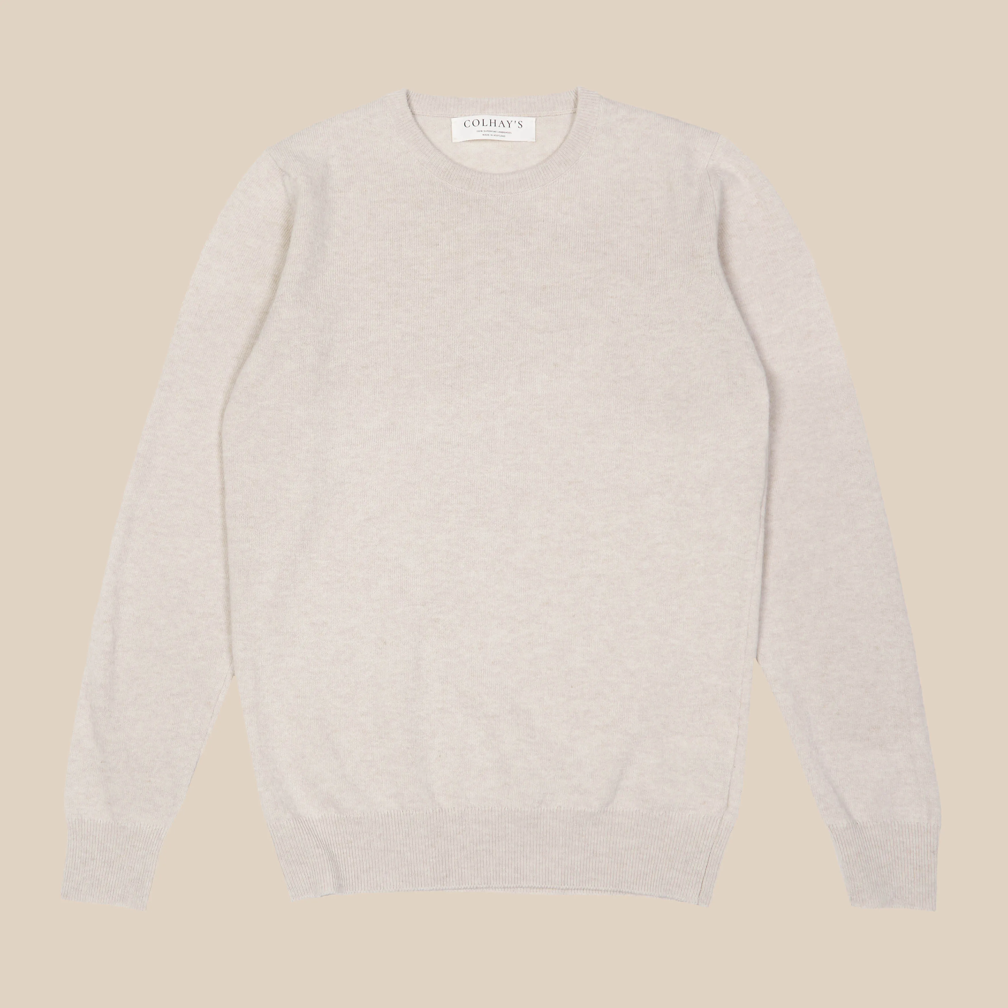 Superfine lambswool crew neck in oatmeal