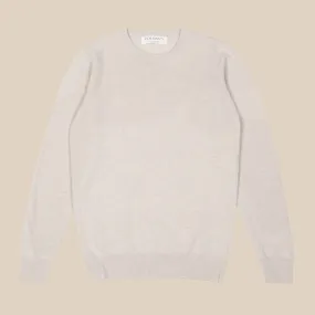 Superfine lambswool crew neck in oatmeal