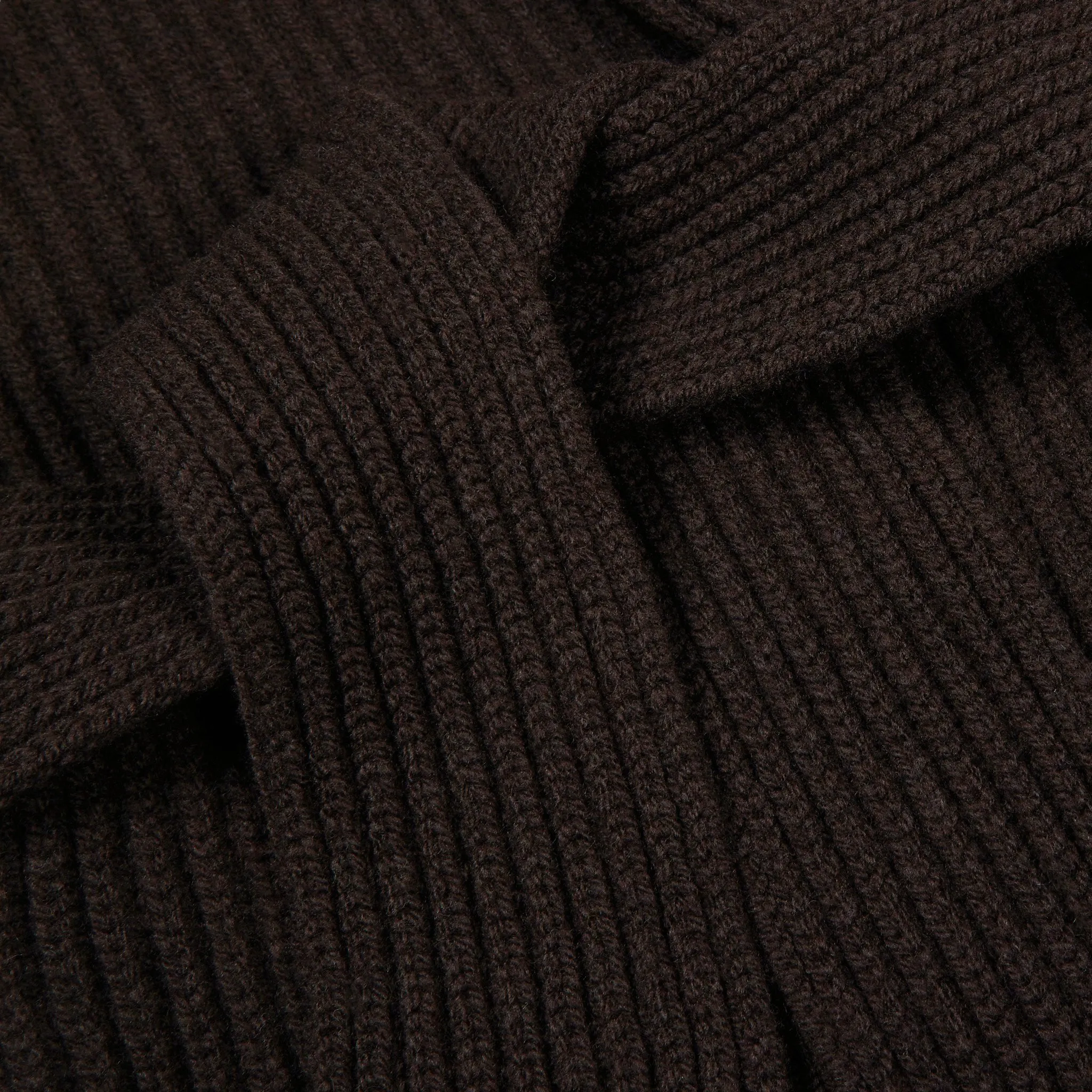 Superfine lambswool shawl coat in dark brown